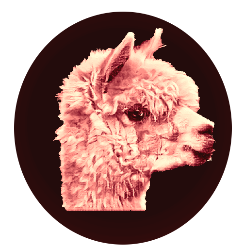 Pinkes Alpaka Logo - perfekt für ein T-Shirt als Logo auf der Brust.